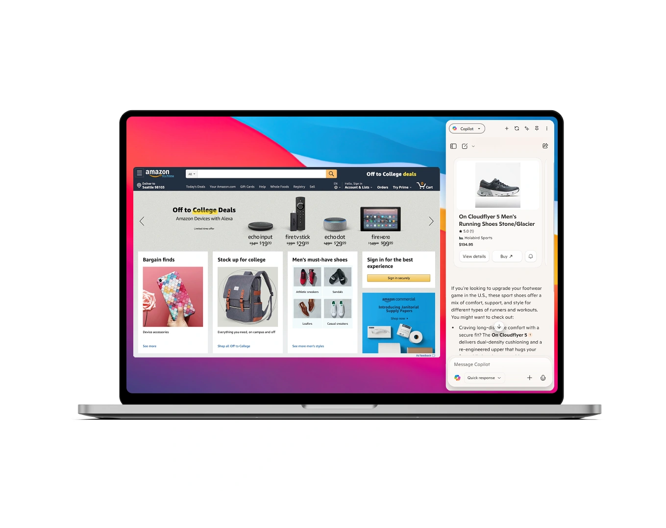 Laptop with Shopping Assistant AI